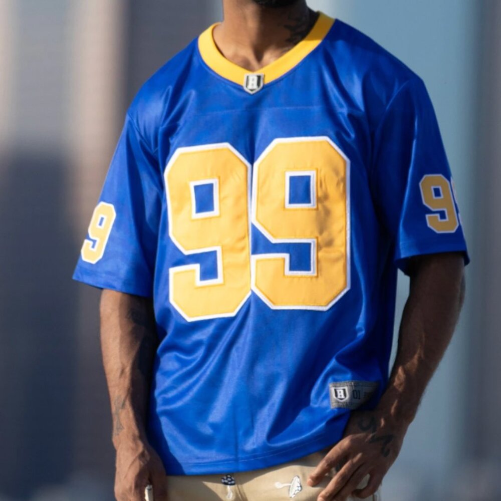 RIPNDIP LA Football Jersey Blue Retro Athleisure Sporty Skater Streetwear S